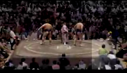 Donna cerca di salire sul Dohyo